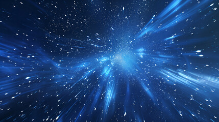 Abstract light splash background ,Futuristic and speed futuristic design ,Hyperspace travel through a starfield, 3D digital illustration of a cosmic scene with glowing particles and light trails
