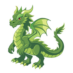 Fototapeta premium green dragon cartoon