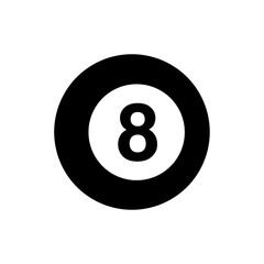 Billiard ball number 8 icon isolated on white background 