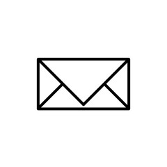 Mail envelope icon with simple and modern design on white background 