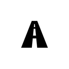 The letter A logo combines with the road 
