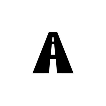 The letter A logo combines with the road 