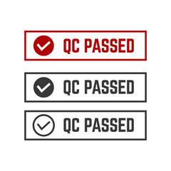 Fototapeta premium QC passed label. qc passed stamp. qc passed sticker design isolated on white background.