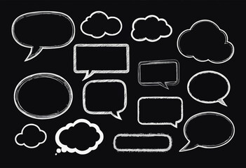 Artistic Representation of Cute Crayon Frame Speech Bubble in Minimalist Doodle