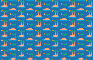 Island illustration, clipart, cartoon, pattern, for backgrounds and designers