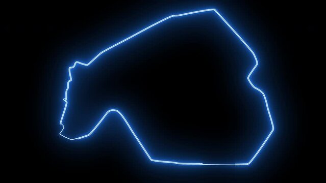map of Machala in ecuador with glowing neon effect