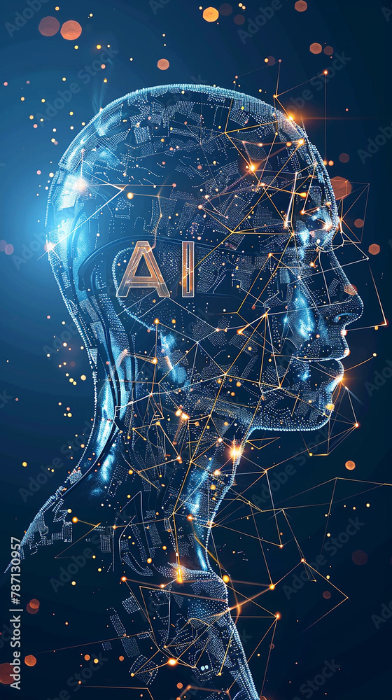 Poster a computer motherboard with a state-of-the-art ai processor. ai generative.
