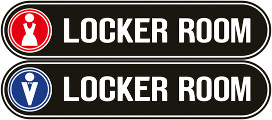 two signs that says : looker room for men  and women