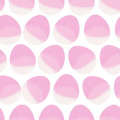Seamless pattern with easter eggs, hand drawn illustration in watercolor style