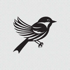 Fototapeta premium Black bird icon logo design, vector illustration on transparent background