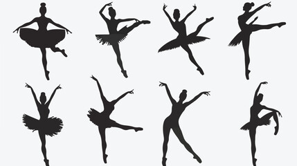 Ballerina silhouette. ballet dancer silhouette with vector - obrazy, fototapety, plakaty