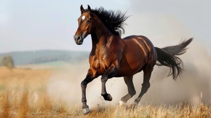 Beautiful horse running wallpaper image background