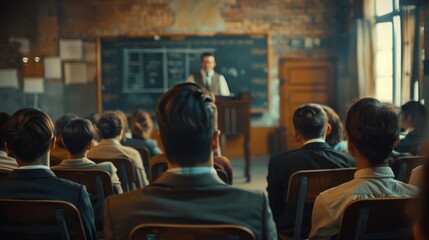 Obraz premium school class and students learning