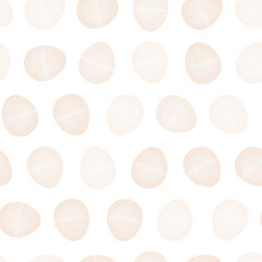 Seamless pattern with easter eggs, hand drawn illustration in watercolor style
