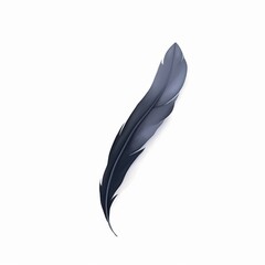 Raven feather, glossy black, midnight sheen , water color, cartoon, animation 3D, vibrant