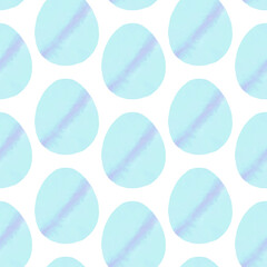 Seamless pattern with easter eggs, hand drawn illustration in watercolor style