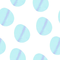 Seamless pattern with easter eggs, hand drawn illustration in watercolor style