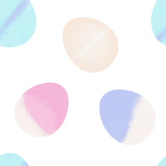 Seamless pattern with easter eggs, hand drawn illustration in watercolor style