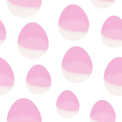 Seamless pattern with easter eggs, hand drawn illustration in watercolor style