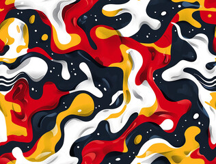 Coloured backgrounds in liquid smoke structure and colours yellow, blue and red. AI generative.