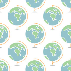 Seamless school pattern. Hand drawn doodle school background. Education illustration