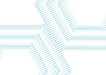 Blue hexagonal lines abstract futuristic technology background. Vector minimal art design