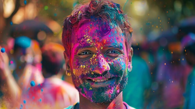 Holi festival, beautiful vibrant color