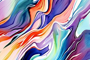 Closeup of abstract watercolor paint background texture with liquid fluid marbled paper texture banner texture. Generative AI (생성형 AI)	