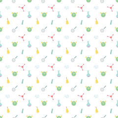 Seamless school pattern. Hand drawn doodle school background. Education illustration