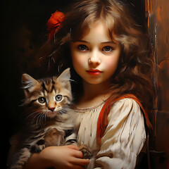 girl with cat