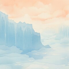 Azure frost, winters breath, icy caress , water color, cartoon, animation 3D, vibrant - obrazy, fototapety, plakaty