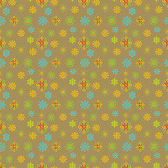 a seamless pattern with colorful Snowflake