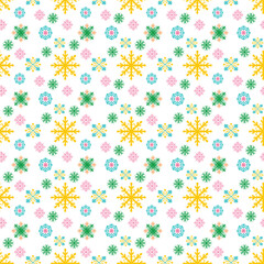 Christmas snowflake pattern on a white background