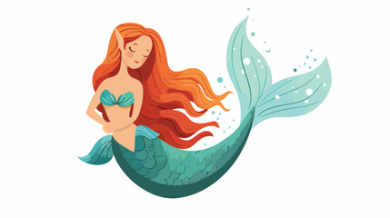 Beautiful Mermaid vector illustration isolated on white