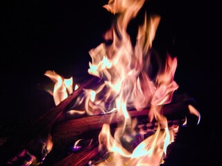 Fire in the fireplace