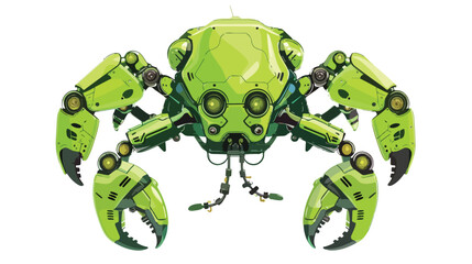 Green Robot looks like crab with bulb.