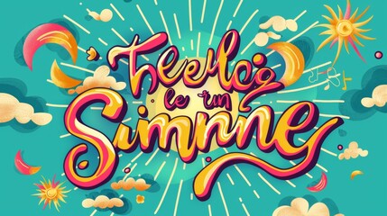 Hand-drawn summer lettering for posters and t-shirts.