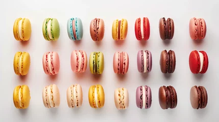  Colorful macarons on white background © Adie
