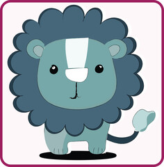 Baby shower, cute little lion animal, celebration welcome newborn vector illustration Vector illustration.
