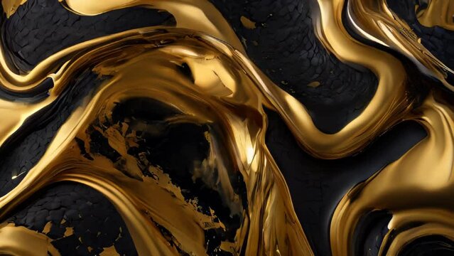 Abstract liquid black and gold background