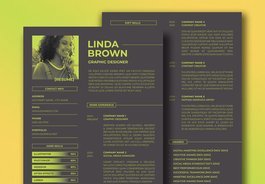 Bold Resume with Green Accents