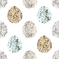 Seamless pattern with easter eggs, hand drawn illustration in watercolor style