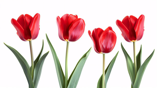 Captivating Tulip Isolation: Vibrant Beauty on a White Canvas