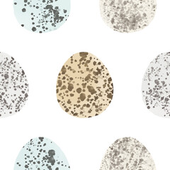 Seamless pattern with easter eggs, hand drawn illustration in watercolor style