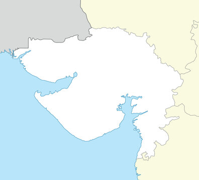 Location map of Gujarat is a state of India