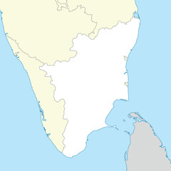 Location map of Tamil Nadu is a state of India