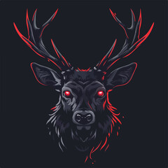 Illustration of a deer head in vectorial