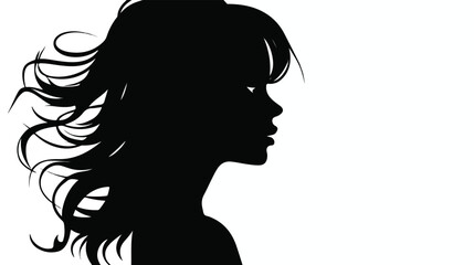 Black silhouette beautiful girl vector illustration vector