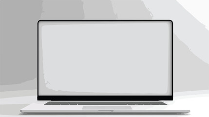 Blank screen of laptop used for presentation in semin