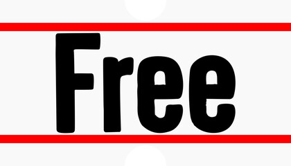 Sticker price with Free wording illustration